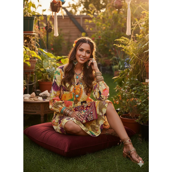 J Crew Animal Print Mini Dress XS Cotton Tiered Boho - Picture 2 of 13